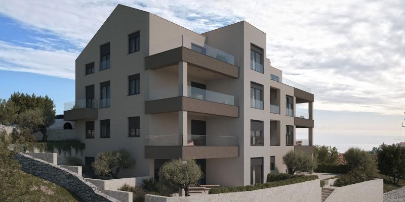 Apartman A1 u prizemlju s tri spavaće sobe, pogledom na more i privatnim bazenom 